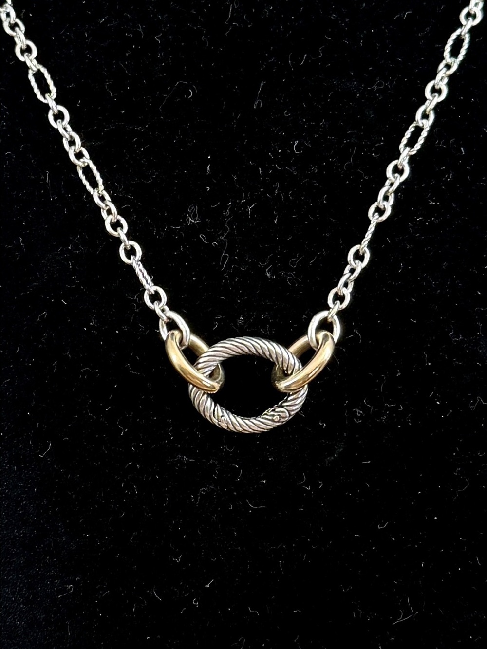 JAMES AVERY Sterling Bronze Oval Twist Changeable Charm Holder Necklace; RETIRED - Picture 4 of 9